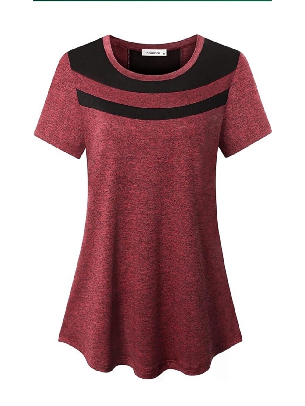 MOQIVGI Women’s Short Sleeve Workout Yoga Top Activewear Red 2XL NWT